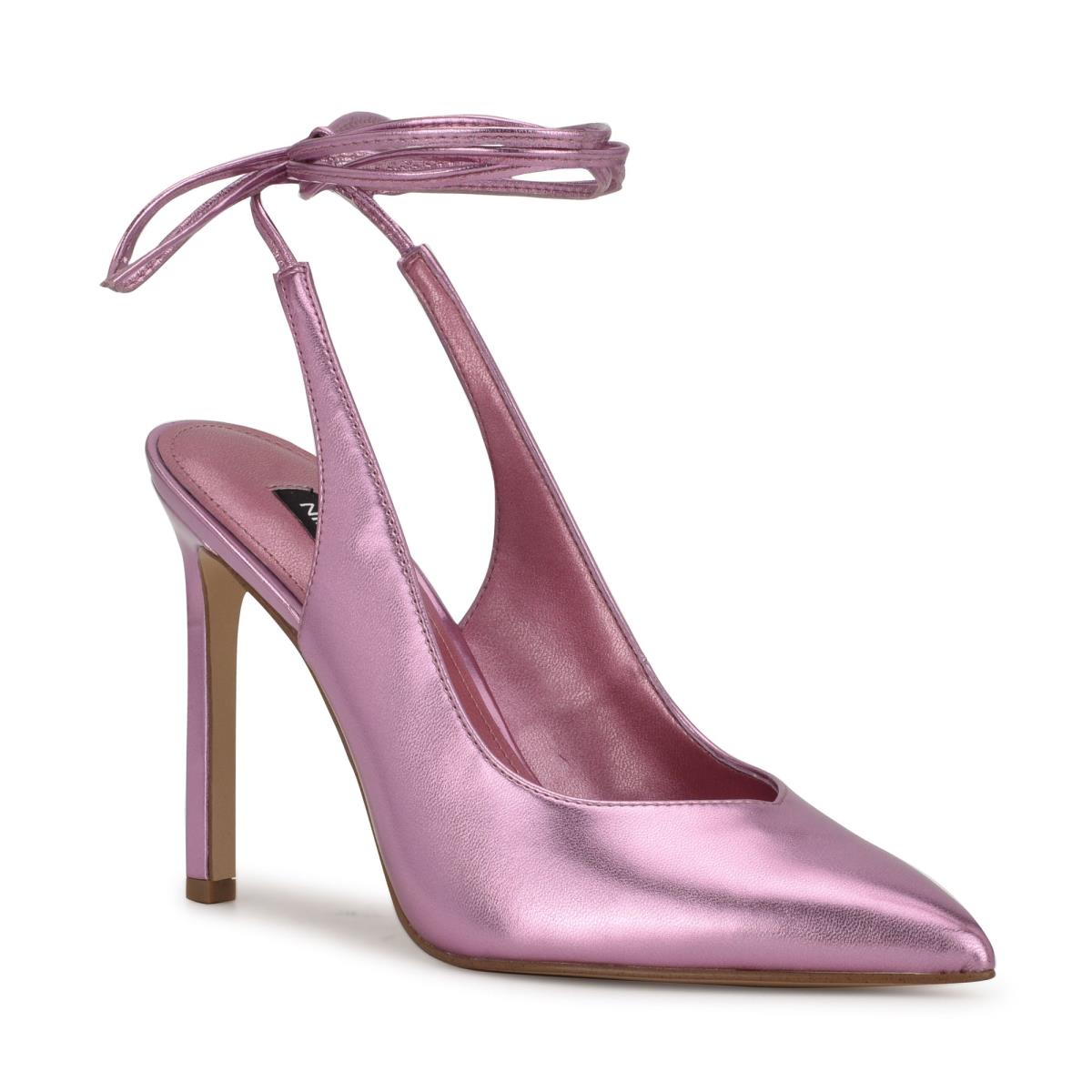 Nine West Talon Ankle Wrap Elbise Stiletto Ayakkabı Kadın Pembe | 6735NQFHC