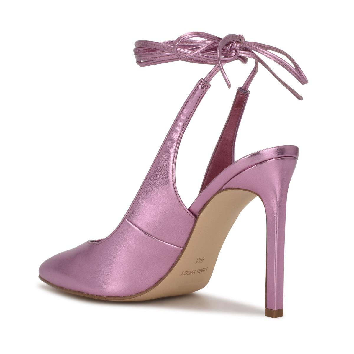 Nine West Talon Ankle Wrap Elbise Stiletto Ayakkabı Kadın Pembe | 6735NQFHC