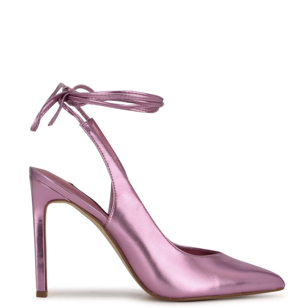 Nine West Talon Ankle Wrap Elbise Stiletto Ayakkabı Kadın Pembe | 6735NQFHC