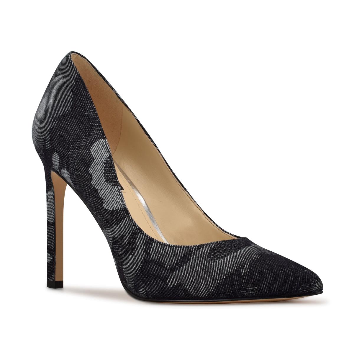 Nine West Tatiana Pointy Burunlu Stiletto Ayakkabı Kadın Mavi Camo | 1623QBWMJ