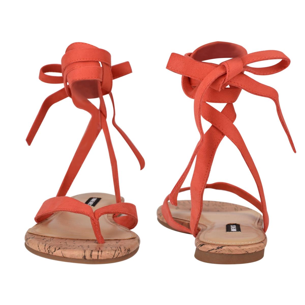 Nine West Tiedup Ankle Wrap Düz Sandalet Kadın Kırmızı | 1470RJLAC