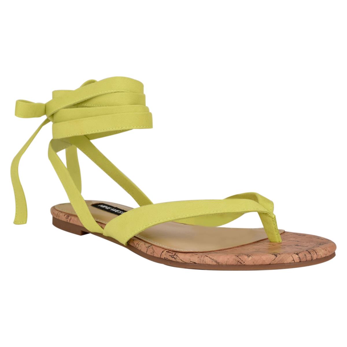 Nine West Tiedup Ankle Wrap Düz Sandalet Kadın Açık Yeşil | 4678XCAQZ