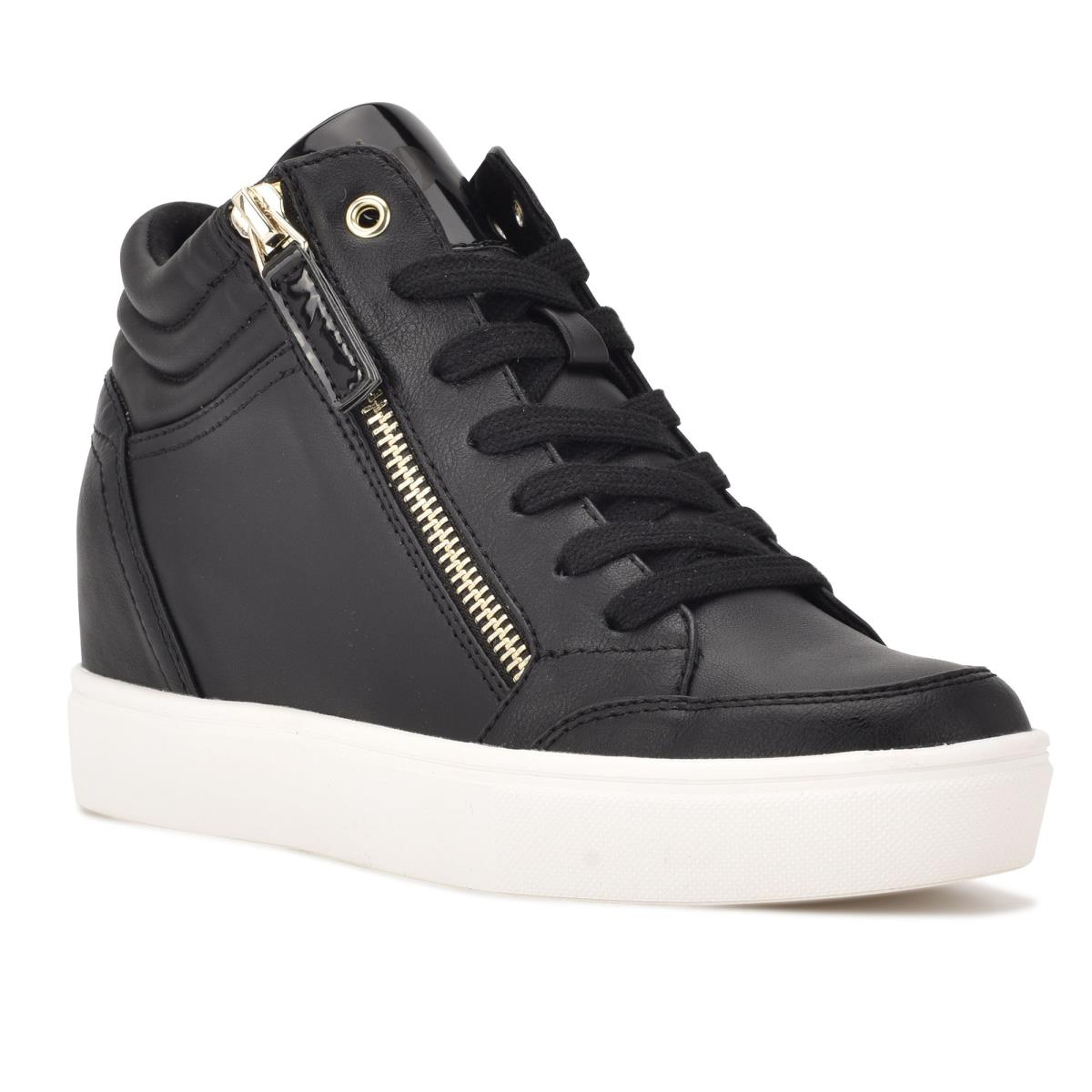 Nine West Tons High Top Hidden Wedge Sneakers Spor Ayakkabı Kadın Siyah | 2530AWMNE