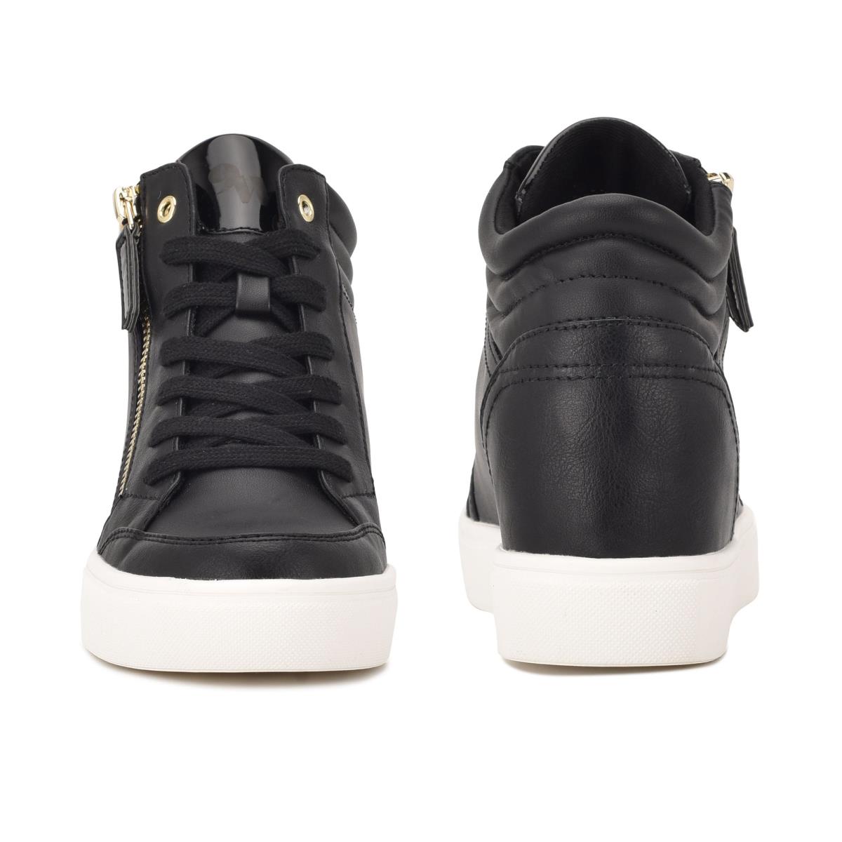 Nine West Tons High Top Hidden Wedge Sneakers Spor Ayakkabı Kadın Siyah | 2530AWMNE