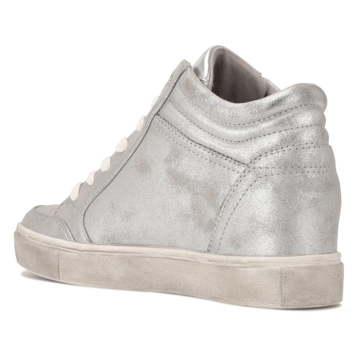 Nine West Tons High Top Hidden Wedge Sneakers Spor Ayakkabı Kadın Gümüş | 8413SPODT