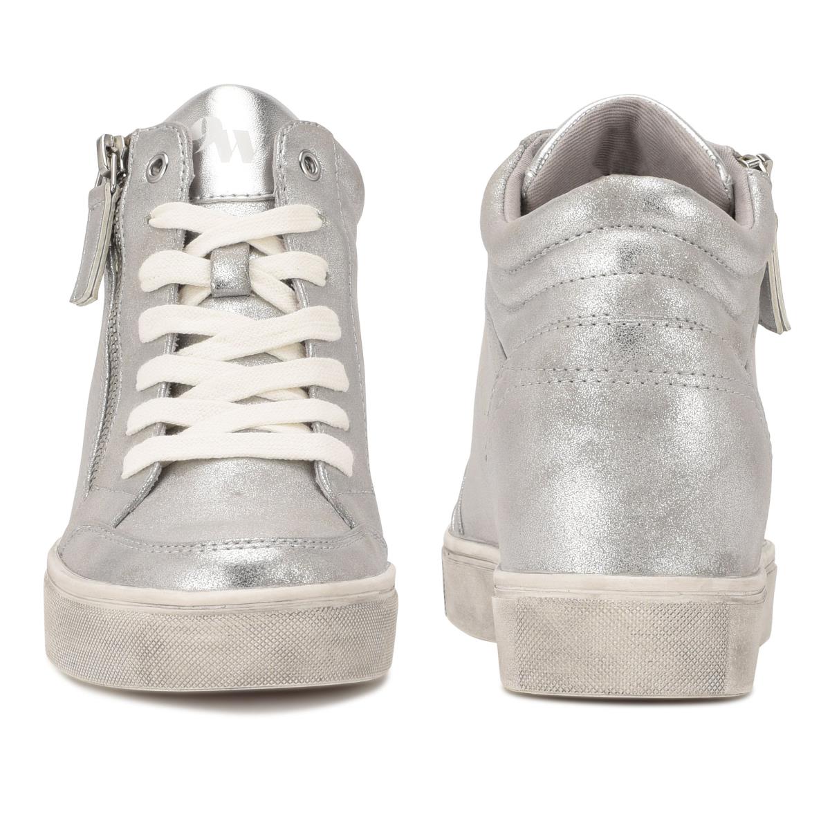 Nine West Tons High Top Hidden Wedge Sneakers Spor Ayakkabı Kadın Gümüş | 8413SPODT