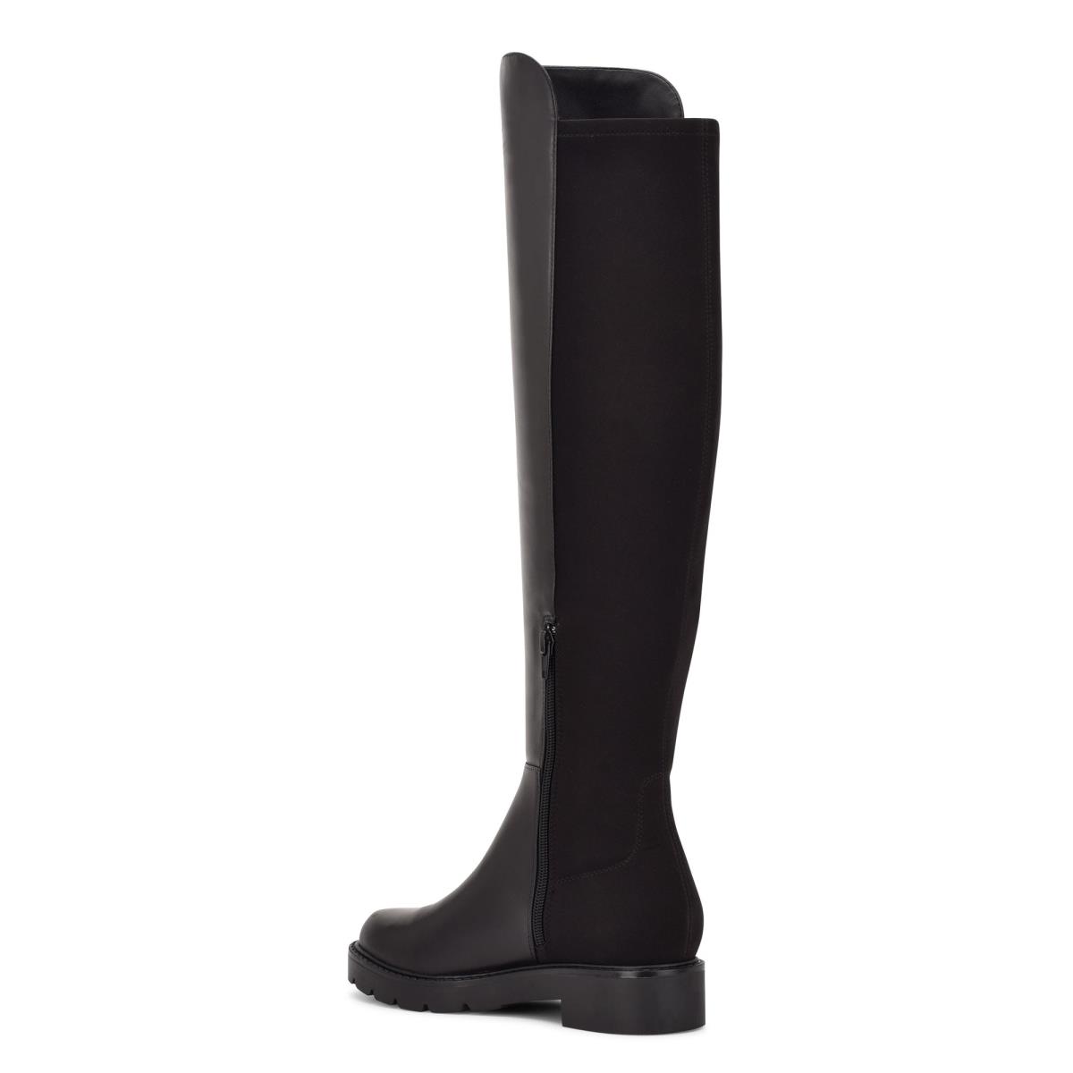 Nine West Tread Over The Knee Lug Sole Bot Kadın Siyah | 7018JBICM