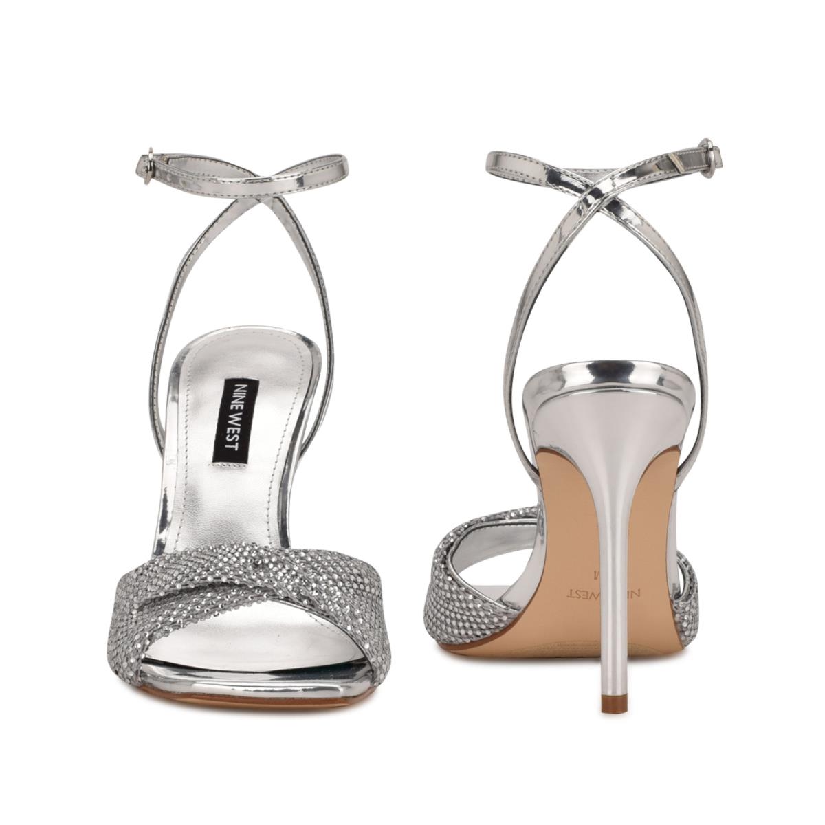 Nine West Twinkle Topuklu Elbise Sandalet Kadın Gümüş | 2410MUFIX