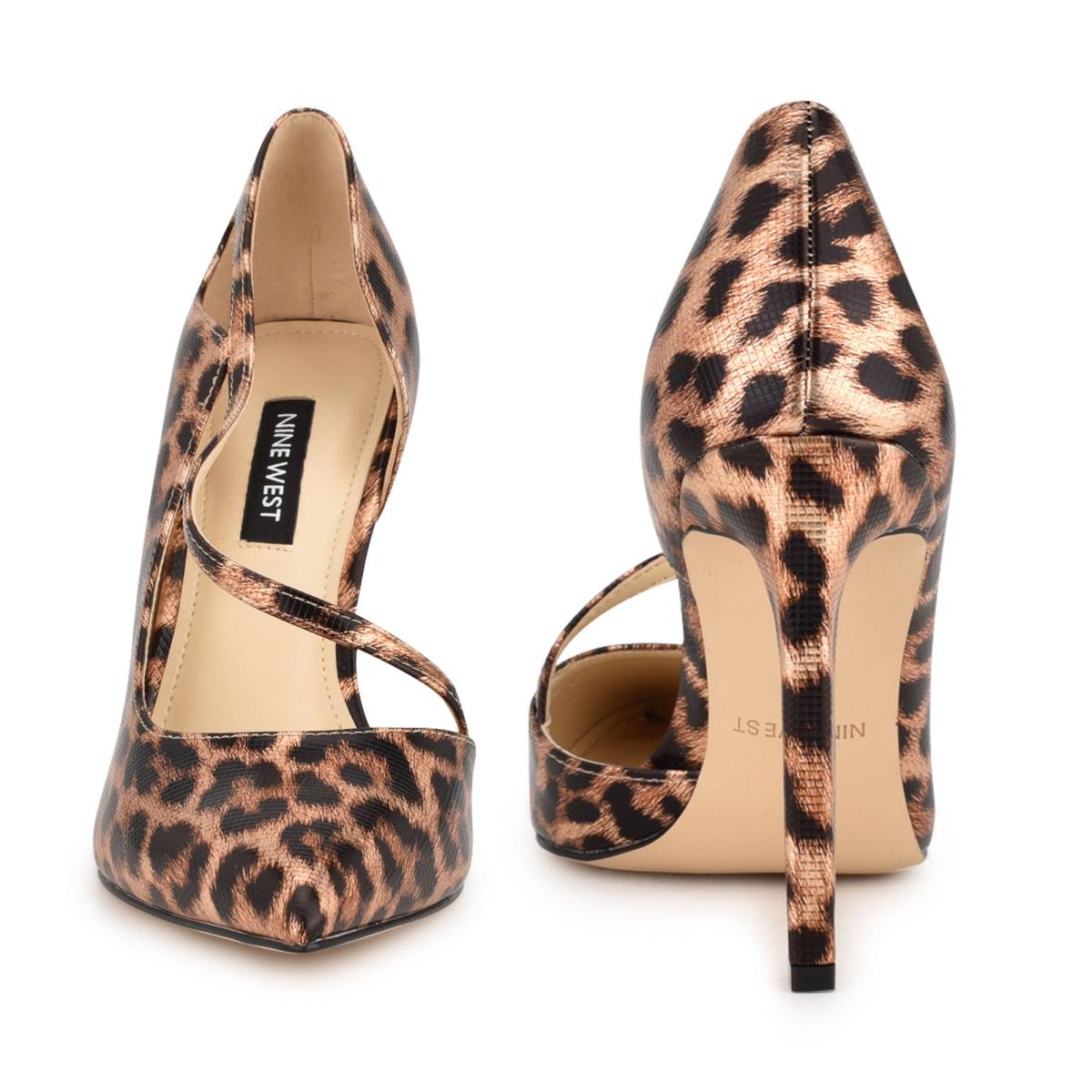 Nine West Twirl Pointy Burunlu Stiletto Ayakkabı Kadın Leopar | 7359MVOTR