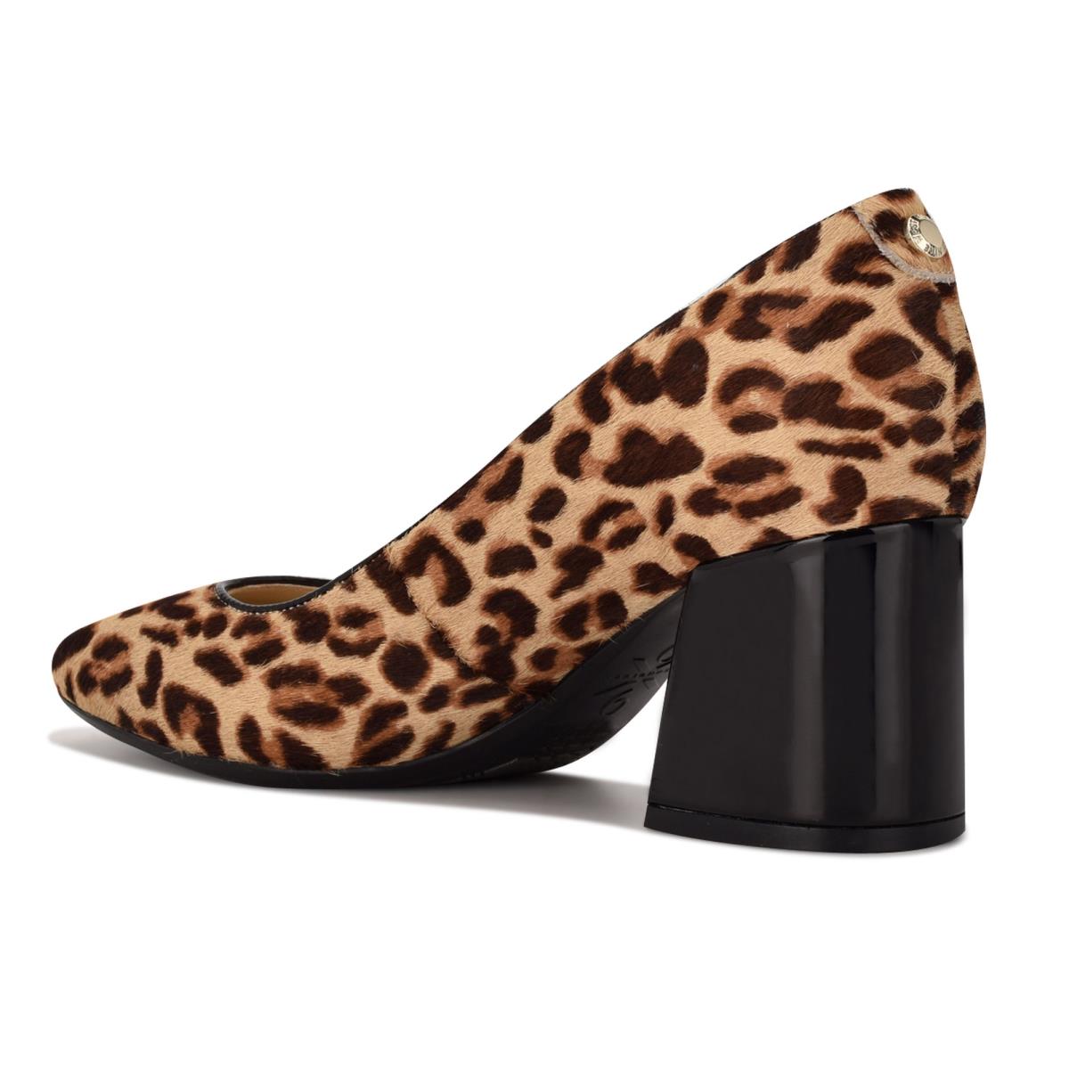 Nine West Vibe 9x9 Block Heel Stiletto Ayakkabı Kadın Leopar | 1746IJSEK