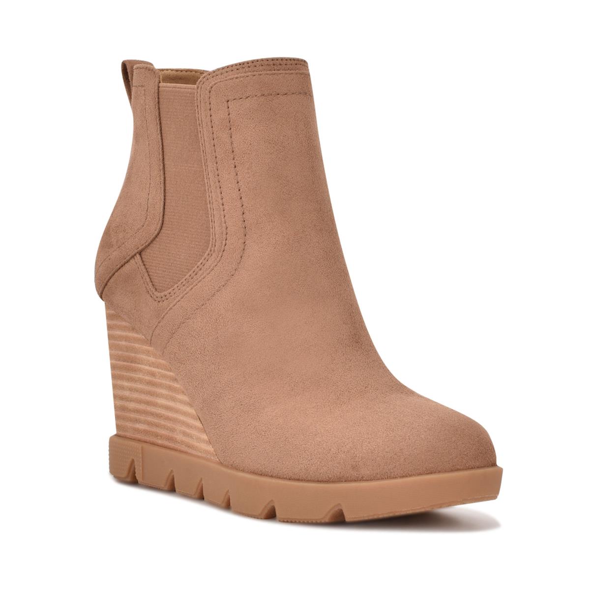 Nine West Wayde Wedge Bot Kadın Kahverengi | 8723KAVWF