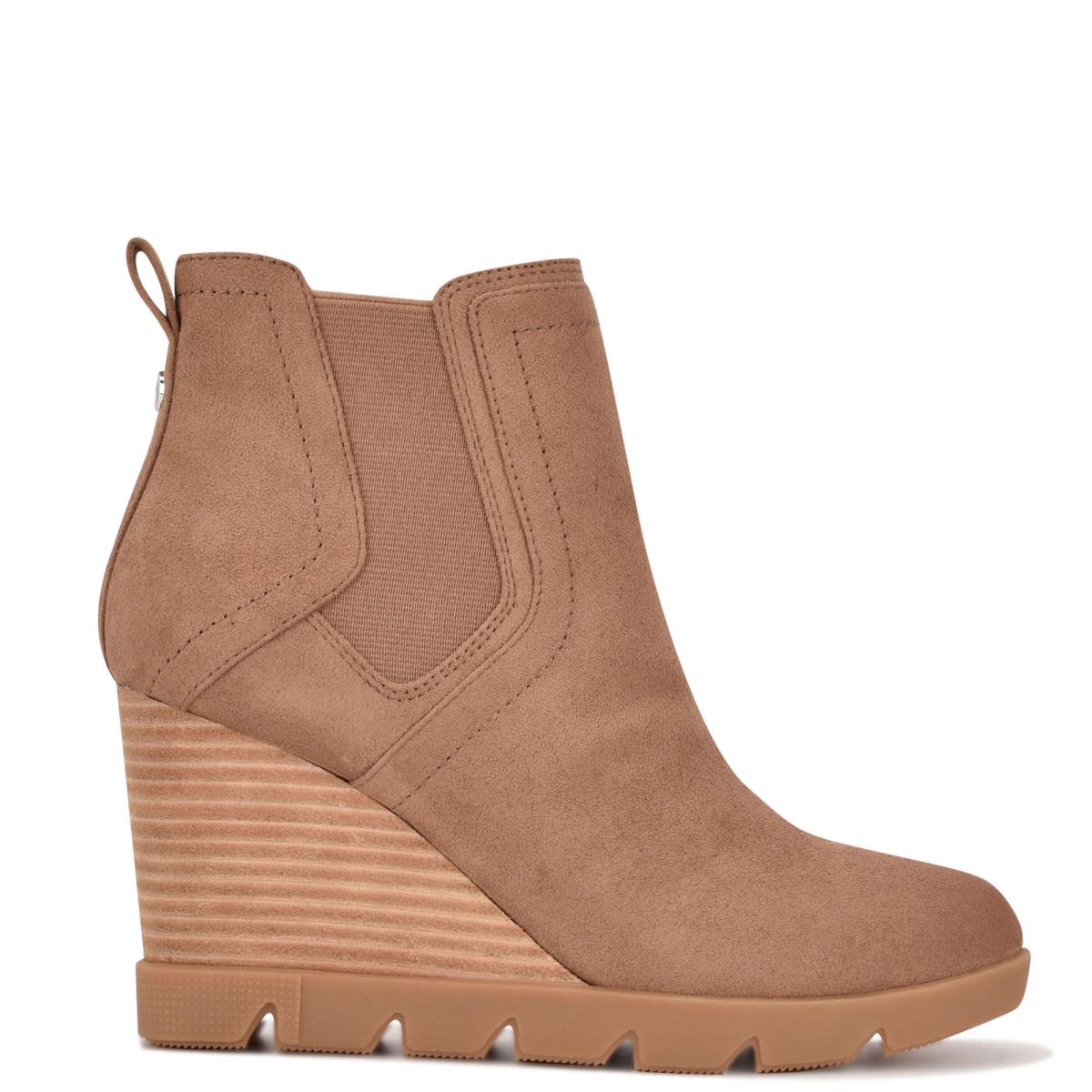 Nine West Wayde Wedge Bot Kadın Kahverengi | 8723KAVWF