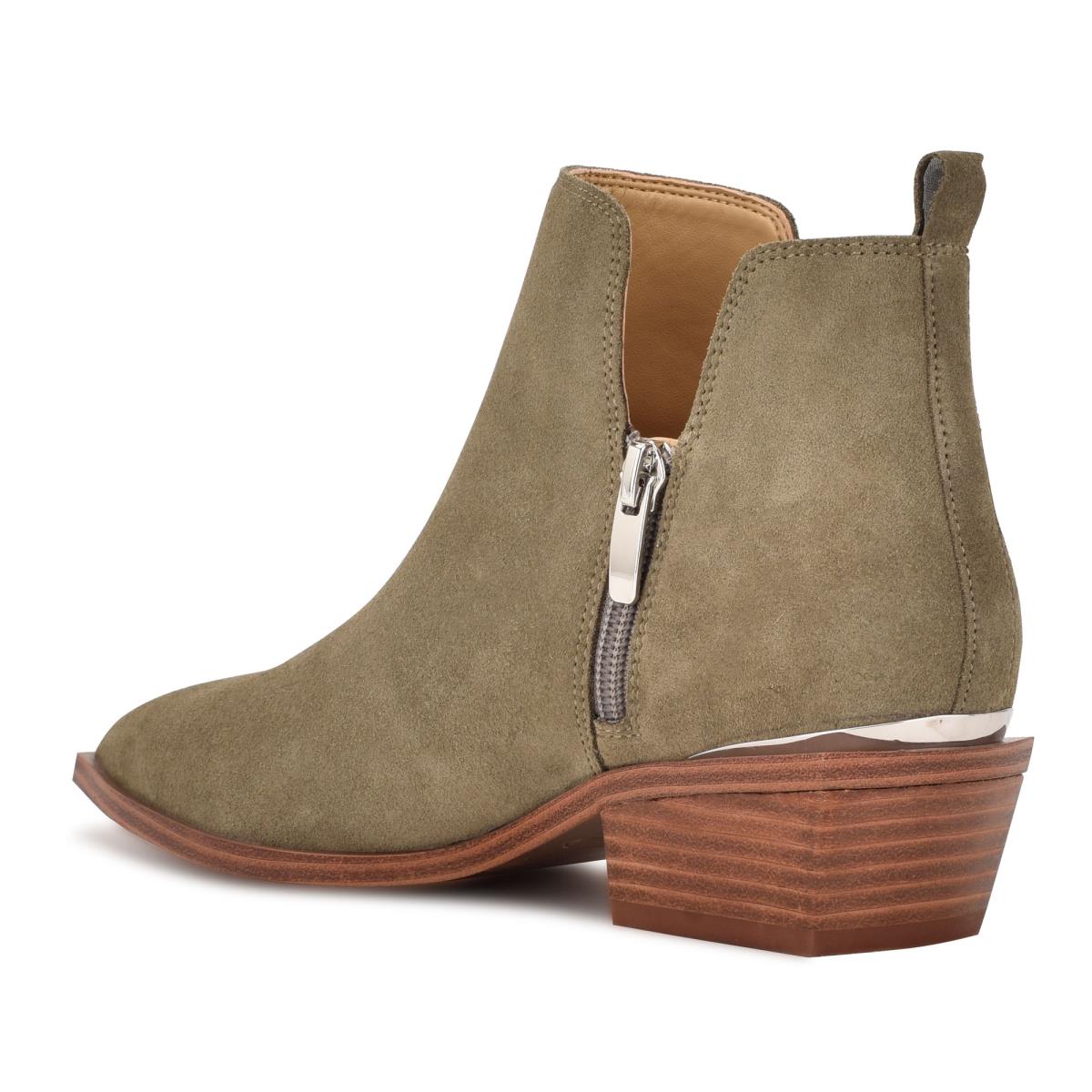 Nine West Yerly Pointy Burunlu Bot Kadın Zeytin Yeşili | 5973LKSXF