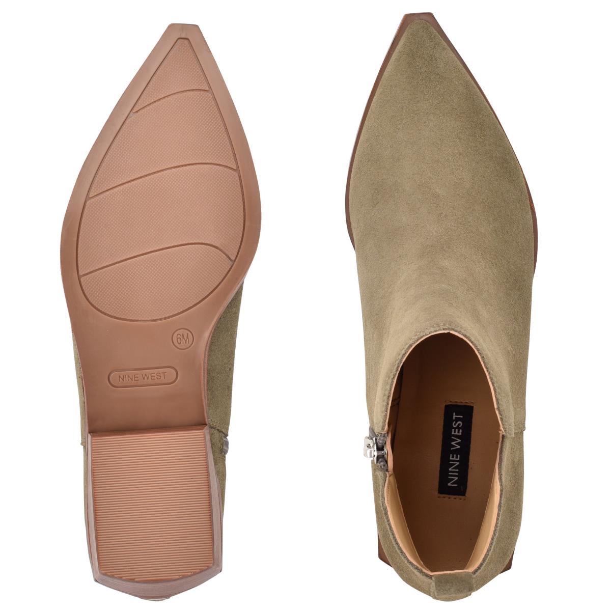 Nine West Yerly Pointy Burunlu Bot Kadın Zeytin Yeşili | 5973LKSXF