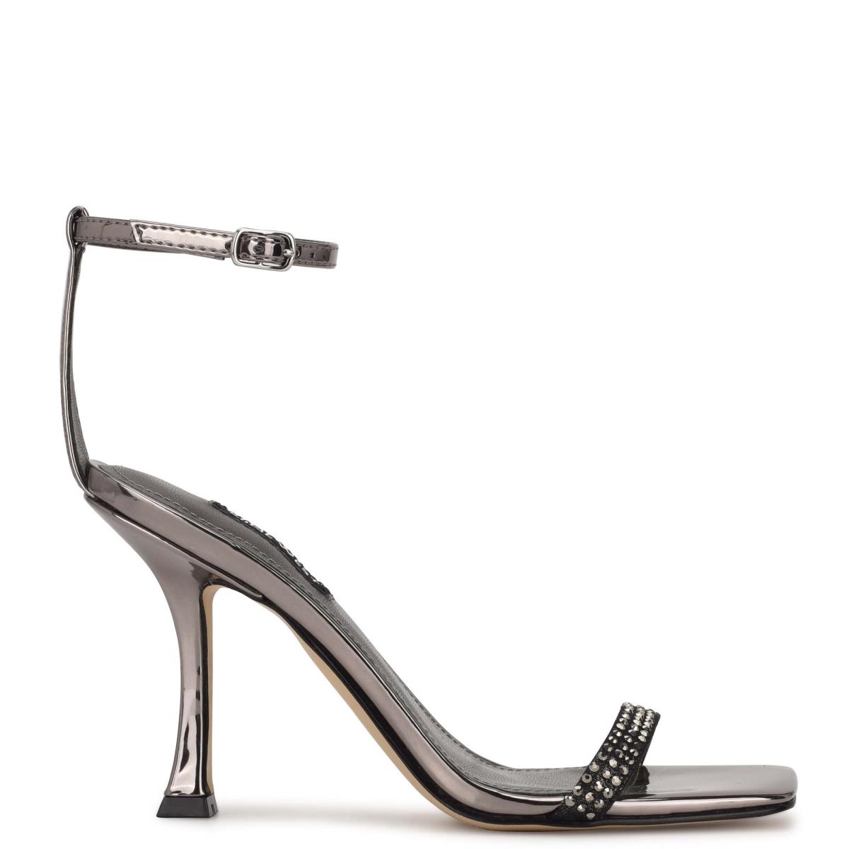 Nine West Yess Rhinestone Ankle Askılı Sandalet Kadın Mavi Gri | 7421MSNEY