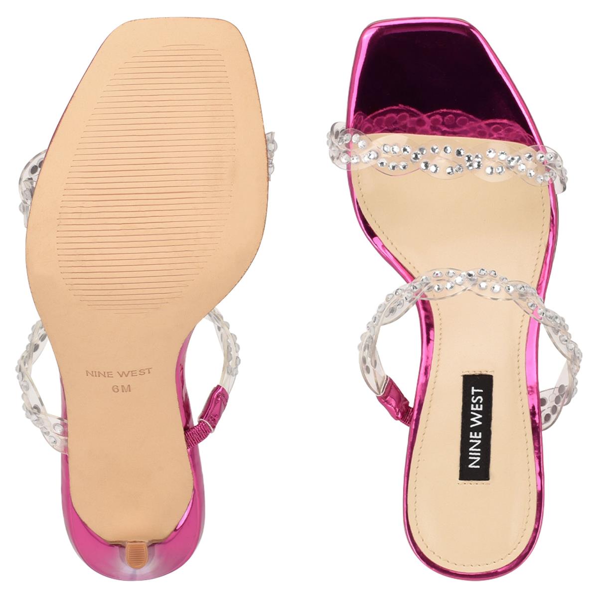 Nine West Ziggle Topuklu Kaydırmalı Sandalet Kadın Pembe | 9235BSLHI