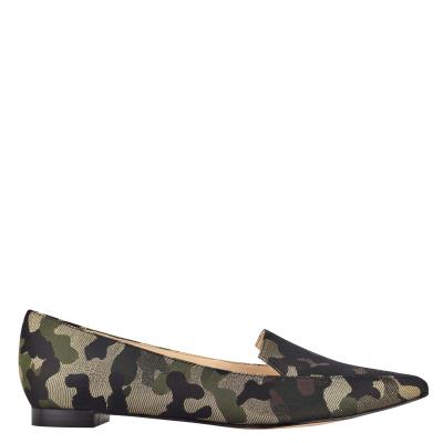 Nine West Abay Smoking Flats Kadın Camo | 2489IYAET