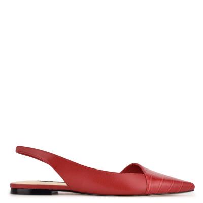 Nine West Beads Arkası Açık Pointy Burunlu Flats Kadın Kırmızı Kırmızı | 1860IAWEB