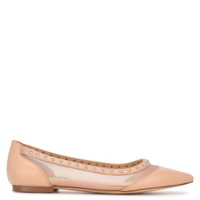 Nine West Bizzie Pointy Burunlu Bale Ayakkabısı Kadın Pembe | 4615DLQEF