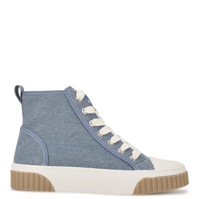 Nine West Dyiane High Top Sneakers Kadın Mavi | 6395MZLCO