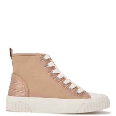 Nine West Dyiane High Top Sneakers Kadın Mercan Kahverengi | 6734TUEPS