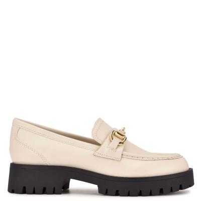 Nine West Gonehme Lug Sole Loafer Ayakkabı Kadın Krema | 2573CMXNO