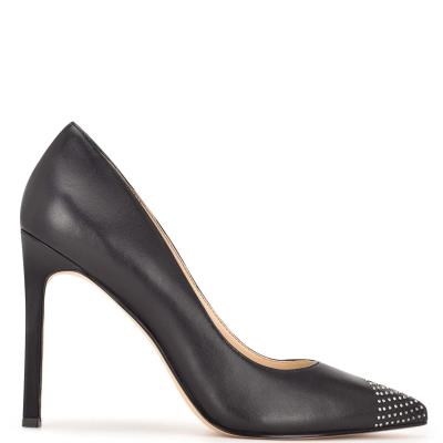 Nine West Tadaa Studded Pointy Burunlu Stiletto Ayakkabı Kadın Siyah | 7163FKRPX