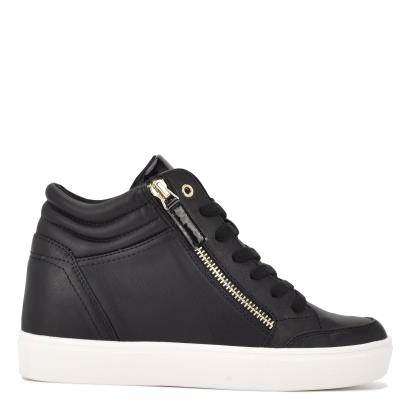 Nine West Tons High Top Hidden Wedge Sneakers Spor Ayakkabı Kadın Siyah | 2530AWMNE