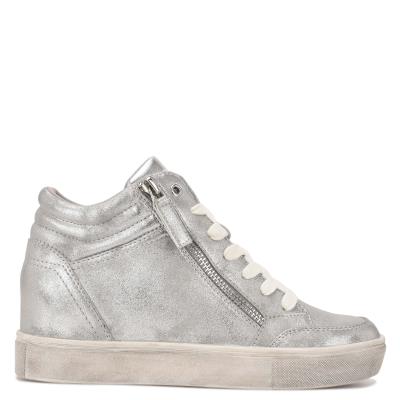 Nine West Tons High Top Hidden Wedge Sneakers Spor Ayakkabı Kadın Gümüş | 8413SPODT