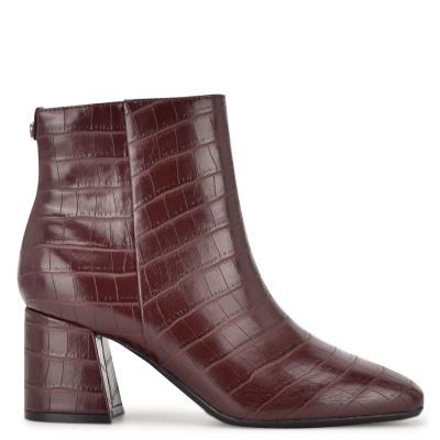 Nine West Vivy 9x9 Topuklu Bot Kadın Claret | 6245UBDYL